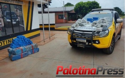 Polícia Rodoviária de Palotina apreende veículo com 168kg de entorpecentes.