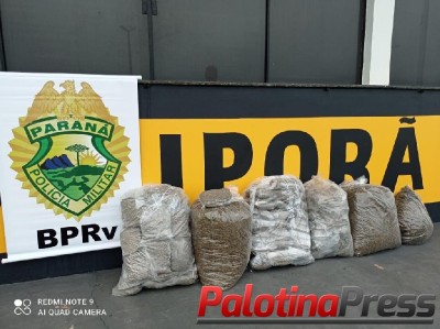 Policia Rodoviária de Iporã apreende menor transportando 53 kg de maconha 