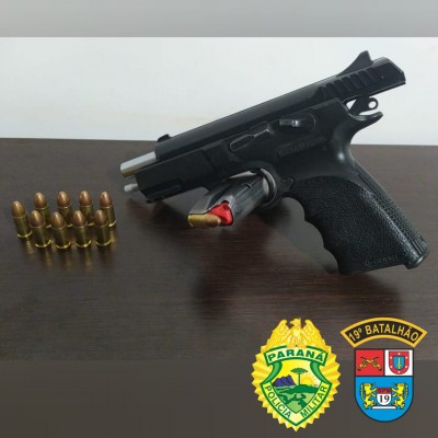 Homem é preso por policiais militares por porte ilegal de arma de fogo em Toledo