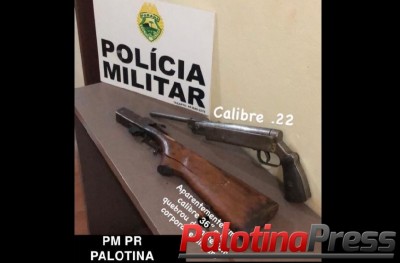 Palotina - Após briga em propriedade rural, PM apreende duas armas de fogo.