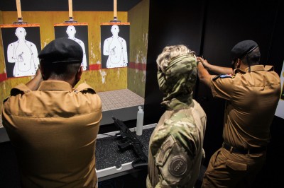 PM utiliza caminhão simulador para instrução de tiro