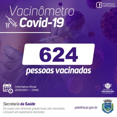 Covid-19 - 624 pessoas já foram vacinadas no município de Palotina