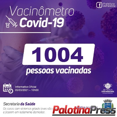 1004 pessoas já foram vacinadas Palotina