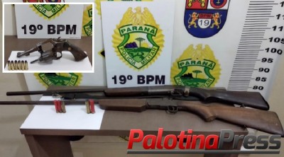 Palotina - Ao ser flagrado com arma de fogo, homem se identifica como policial militar e acaba detido em São Camilo.