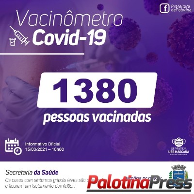 Covid-19 - Palotina totaliza 1380 pessoas vacinadas