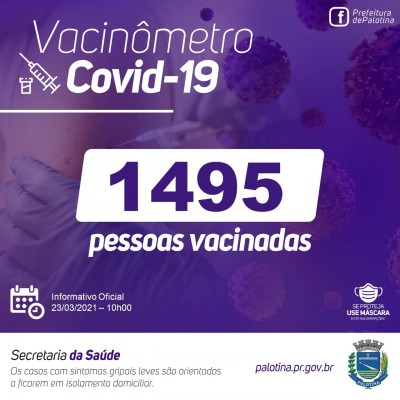 Palotina totaliza 1495 pessoas vacinadas.