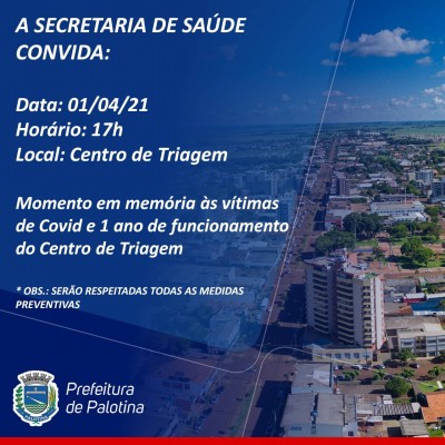  Convite – Secretaria de Saúde de Palotina