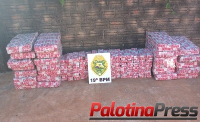 PM de Palotina apreende veículo carregado com aproximadamente 400Kg de Maconha.