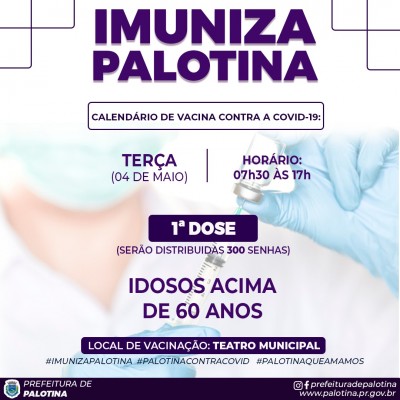 COVID-19 - Idosos com 60 anos de idade recebem a vacina nesta terça-feira em Palotina