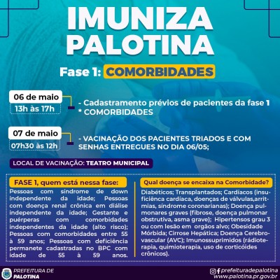 COVID-19: CADASTRAMENTO DE PACIENTES COM COMORBIDADES CONTINUA NA TARDE DESTA QUINTA-FEIRA