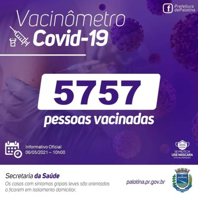 Palotina já vacinou mais de 5,7 mil pessoas contra o Covid-19