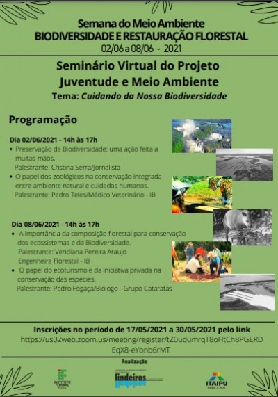 Seminário Virtual do Projeto Juventude e Meio Ambiente