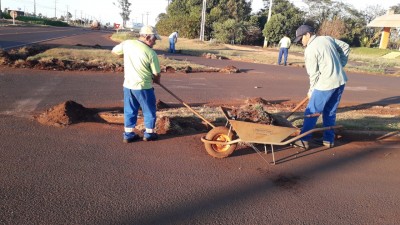 Prefeitura de Palotina realiza serviços de limpeza e corte de grama em diversas regiões da cidade
