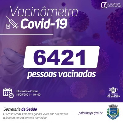 Palotina já vacinou 6.421 pessoa contra o Covid-19
