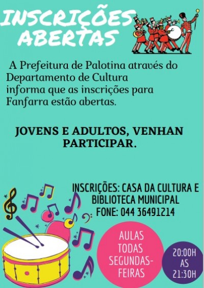 Inscrições para Fanfarra de Palotina estão abertas