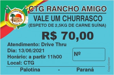 Churrasco do CTG será na forma de Drive Thru