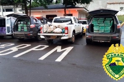 Mais de uma tonelada de maconha é apreendida pela PM em Santa Helena