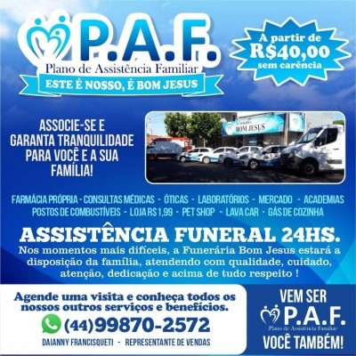 P.A.F - O plano certo para deixar sua família segura como ela merece. Faça já o seu!