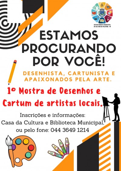 Cultura de Palotina: Inscrições abertas para 1ª Mostra de Desenhos e Cartum de artistas locais