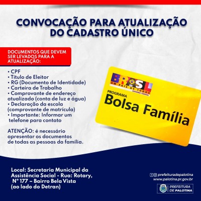 Convocação para atualização do Cadastro Único