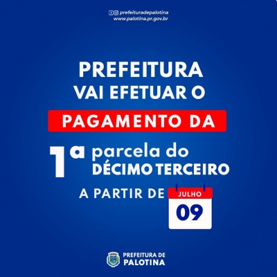 Prefeitura vai efetuar pagamento da primeira parcela do 13° na sexta-feira