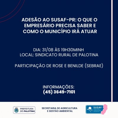 Adesão ao SUSAF-PR em Palotina 