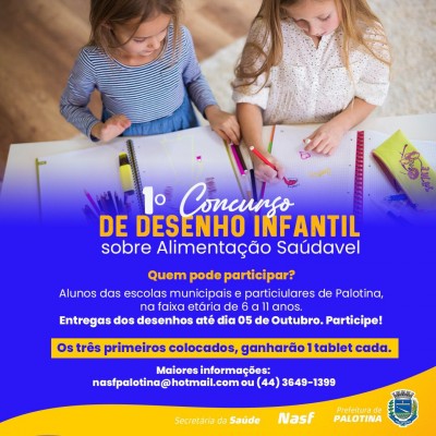 DESENHO INFANTIL: Alunos de Palotina vão participar de concurso sobre alimentação saudável