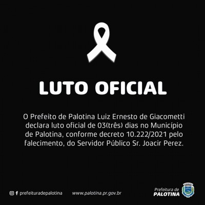 Prefeito de Palotina decreta luto oficial por 03 dias pelo falecimento do servidor Joacir Perez