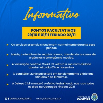 Programação para Ponto Facultativo e Feriado