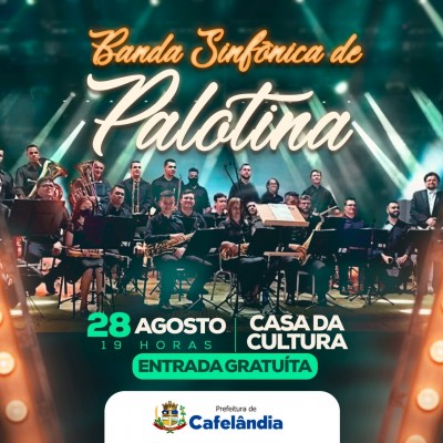 Banda Sinfônica de Palotina vai se apresentar em Cafêlandia-PR