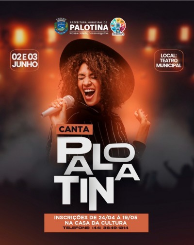 Canta Palotina: Inscrições começam no dia 24 de abril