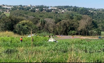 Palotina - Capotamento é registrado na Pr-364, saída para Terra Roxa