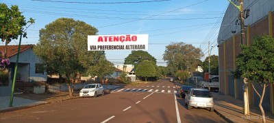 Mudança de via preferencial na Rua 7 de Setembro em Palotina a partir de sexta-feira