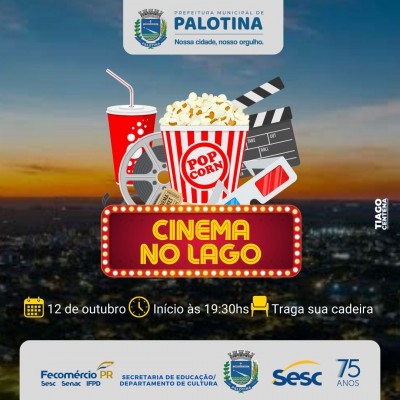 Cinema no Lago em Palotina vai comemorar o Dia das Crianças