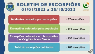 Alerta: Aumento da presença de Escorpiões gera preocupação da Vigilância Sanitária em Palotina