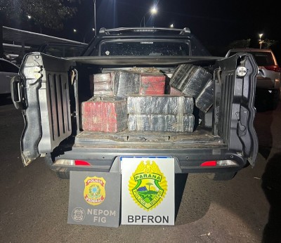 PMPR e Polícia Federal apreendem quase 600 kg de maconha em Foz do Iguaçu