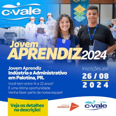 Jovem Aprendiz C.Vale: Inscrições vão até 26/08