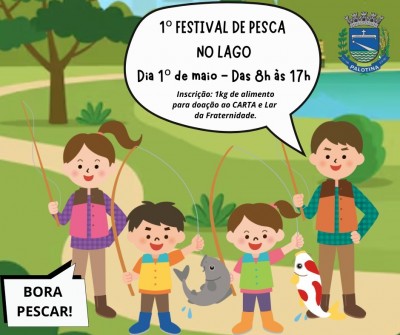 Inscrições para o 1º Festival de Pesca no Lago Municipal poderão ser feitas no dia do evento