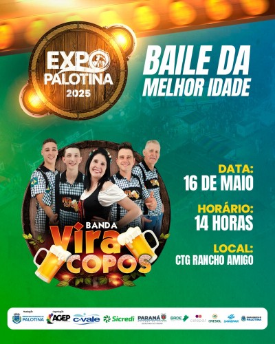 Banda Vira Copos vai animar Baile da Melhor Idade na Expo Palotina