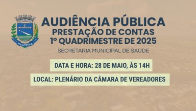 Secretaria de Saúde de Palotina realiza audiência pública para prestação de contas do 1º quadrimestre de 2025
