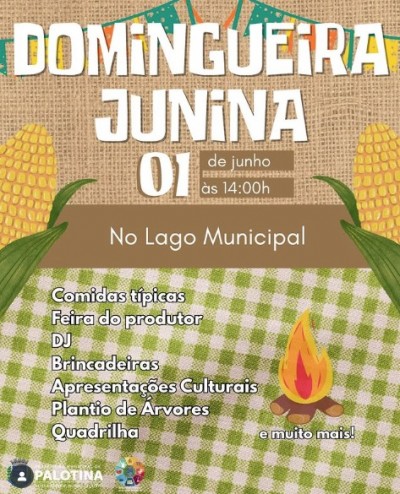 Domingueira Junina acontece neste domingo no Lago Municipal de Palotina
