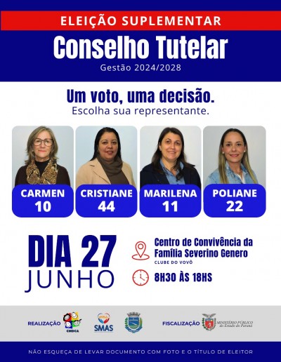 Eleição Suplementar do Conselho Tutelar acontece no dia 27 em Palotina