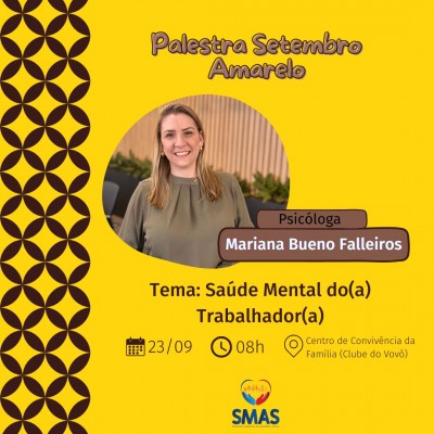 Palestra abordará saúde mental dos trabalhadores em Palotina