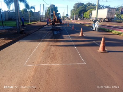 Prefeitura de Palotina inicia obras de recuperação do pavimento na Avenida Presidente Kennedy