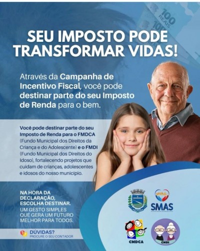 Campanha incentiva destinação do Imposto de Renda para fundos municipais em Palotina 