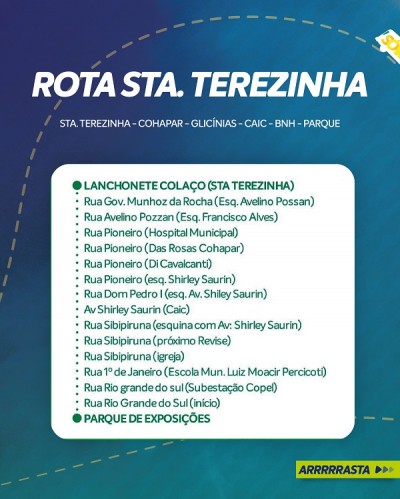 Atenção para as rotas do transporte coletivo para os dias de Expo Palotina 