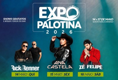 Expo Palotina 2026 começa nesta quinta-feira com programação diversificada e show de Rick & Renner 