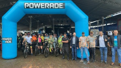 Pedala Palotina atrai ciclistas na Expo Palotina, apesar da chuva 