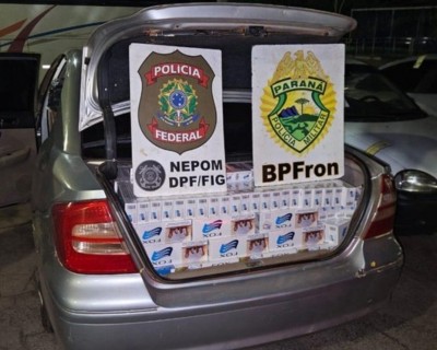 PF e PM apreendem veículo com 6 mil maços de cigarros em Foz do Iguaçu