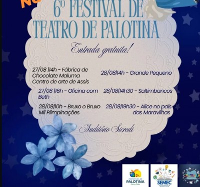 6º Festival de Teatro de Palotina acontece nesta semana com entrada gratuita